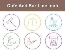 café et bar vecteur icône ensemble