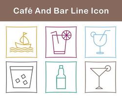 café et bar vecteur icône ensemble