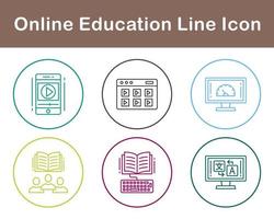 jeu d'icônes vectorielles de l'éducation en ligne vecteur