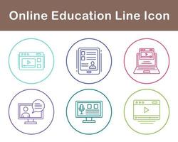 jeu d'icônes vectorielles de l'éducation en ligne vecteur