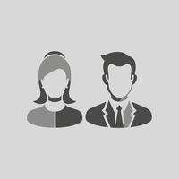 femme et homme défaut avatar profil Icônes. gris espace réservé homme et femme vecteur plat minimal.