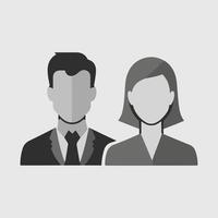 femme et homme défaut avatar profil Icônes. gris espace réservé homme et femme vecteur plat minimal.