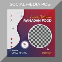 vecteur Ramadan spécial offre restaurant nourriture menu affaires commercialisation social médias Publier ou la toile bannière modèle conception avec abstrait arrière-plan, logo et icône.