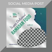vecteur Ramadan spécial offre restaurant nourriture menu affaires commercialisation social médias Publier ou la toile bannière modèle conception avec abstrait arrière-plan, logo et icône.