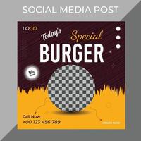 Créatif moderne carré social médias nourriture Publier commercialisation social médias Publier ou la toile bannière modèle conception avec abstrait arrière-plan, logo et icône. vecteur