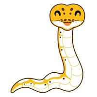 mignonne pastel Ivoire Balle python dessin animé vecteur
