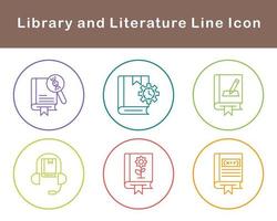 bibliothèque et Littérature vecteur icône ensemble