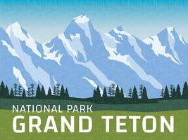 Affiche du parc national du Grand Teton vecteur