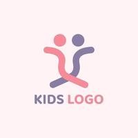 une logo avec le forme de deux les enfants et le lettre s. vecteur