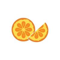 Orange fruit icône vecteur logo illustration