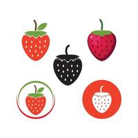 fraise icône logo vecteur illustration