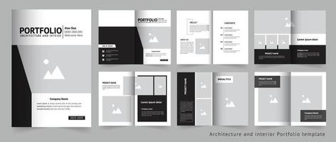 portfolio d'architecture professionnelle ou modèle de portfolio d'intérieur vecteur