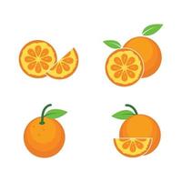 Orange fruit icône vecteur logo illustration