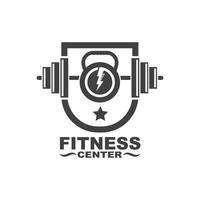 bodybuilder aptitude Gym icône logo badge vecteur illustration conception