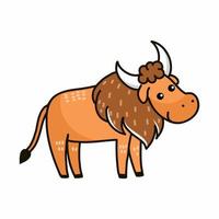 bison. africain animal. vecteur griffonnage illustration pour enfants.