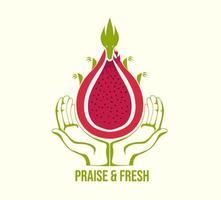 dragon fruit conception prime logo pro vecteur