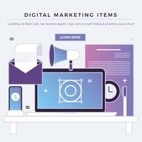Articles de marketing numérique de vecteur