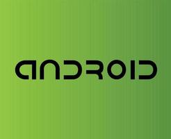 Android en fonctionnement système icône logo Logiciel téléphone symbole Nom noir conception mobile vecteur illustration avec vert Contexte