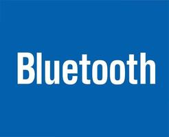 Bluetooth icône logo symbole blanc conception vecteur illustration avec bleu Contexte