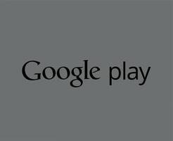 Google jouer Logiciel mobile logo symbole avec Nom noir conception vecteur illustration avec gris Contexte