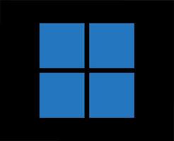 les fenêtres marque logo symbole bleu conception Microsoft Logiciel vecteur illustration avec noir Contexte