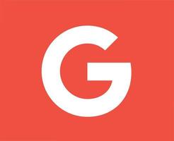 Google symbole logo blanc conception vecteur illustration avec rouge Contexte