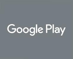 Google jouer symbole marque logo Nom blanc conception Logiciel téléphone mobile vecteur illustration avec gris Contexte