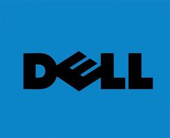 Dell marque logo ordinateur symbole Nom noir conception Etats-Unis portable vecteur illustration avec bleu Contexte