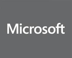 Microsoft Logiciel logo marque symbole Nom blanc conception vecteur illustration avec gris Contexte