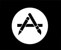 app boutique logo icône symbole téléphone Pomme blanc conception mobile vecteur illustration avec noir Contexte