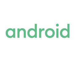 Android en fonctionnement système icône logo symbole Nom vert conception mobile vecteur illustration