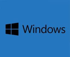 les fenêtres symbole marque logo avec Nom noir conception Microsoft Logiciel vecteur illustration avec bleu Contexte