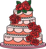 mariage gâteau dessin animé coloré clipart illustration vecteur