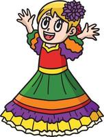 cinco de mayo content mexicain fille dessin animé clipart vecteur