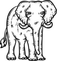 l'éléphant animal coloration page pour adulte vecteur