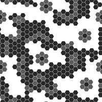 noir et blanc modèle avec hexagones sur une blanc Contexte vecteur