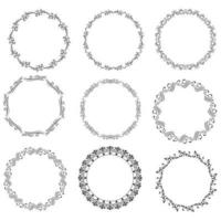 floral couronnes de fleurs, gros ensemble de floral rond cadres vecteur illustration. parfait pour faire-part, salutation cartes, devis, les blogs, mariage cadres, affiches et plus