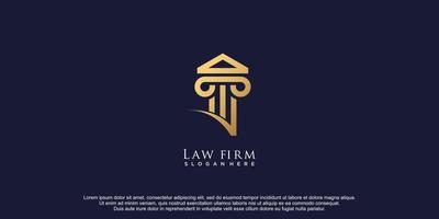 logo de droit avec vecteur premium de style créatif moderne