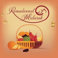 Ramadan panier avec Ramadan henné art et Ramadan Rendez-vous vecteur