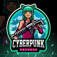 mascotte cyberpunk. création de logo de sport électronique vecteur