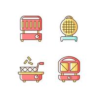 ensemble d & # 39; icônes de couleur rgb appareils de cuisine vecteur