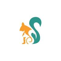 écureuil logo avec Couleur motif et blanc Contexte vecteur
