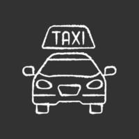 Taxis craie icône blanche sur fond noir vecteur