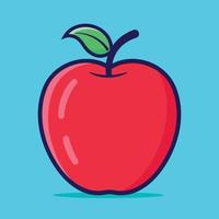 rouge Pomme vecteur, Pomme dessin animé illustration, Pomme vecteur autocollant, rouge Pomme avec vert feuille