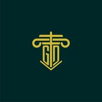 Dieu initiale monogramme logo conception pour loi raffermir avec pilier vecteur image