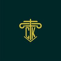 ck initiale monogramme logo conception pour loi raffermir avec pilier vecteur image