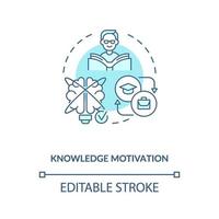 icône de concept de motivation de connaissances vecteur