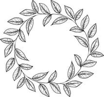 couronne avec graphique vecteur plante branches avec ligne stylisation. vecteur éléments pour mariage conception, logo conception, emballage et autre des idées