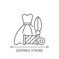 icône linéaire de modifications de robe de mariage et de bal vecteur