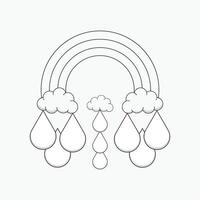 vecteur illustration de des nuages et arc en ciel avec formes